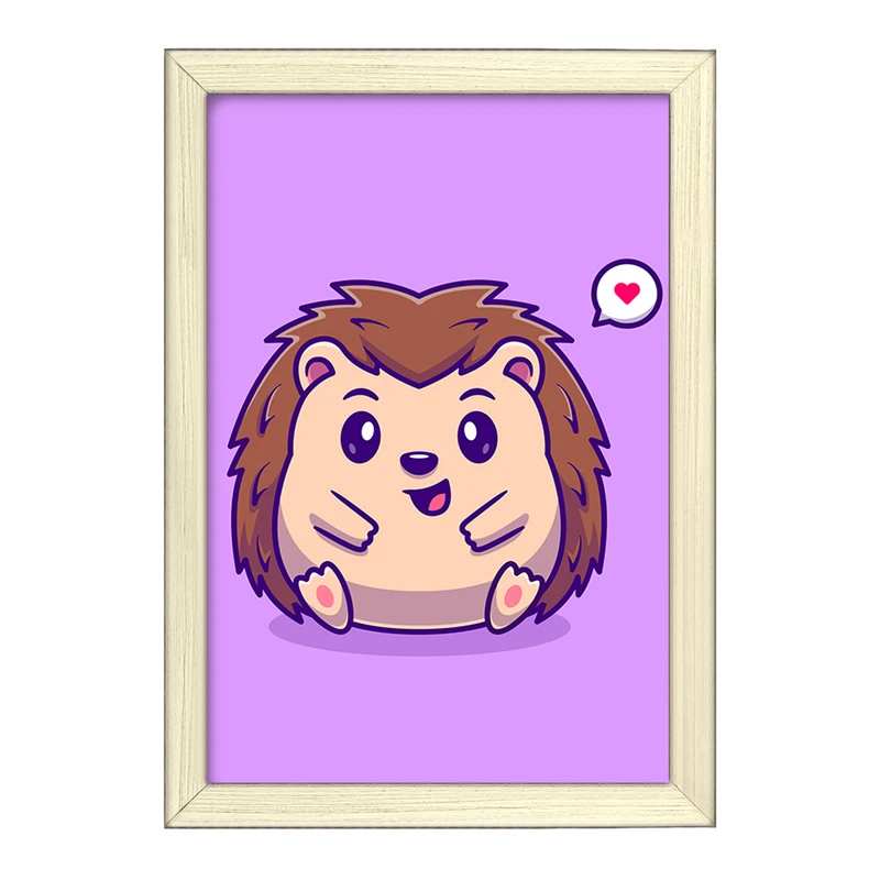 تابلو خندالو طرح حیوانات بامزه جوجه تیغی کد 29658