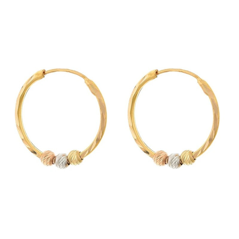 گوشواره حلقه ای طلا 18 عیار زنانه نوا گلد مدل البرناردو 2
