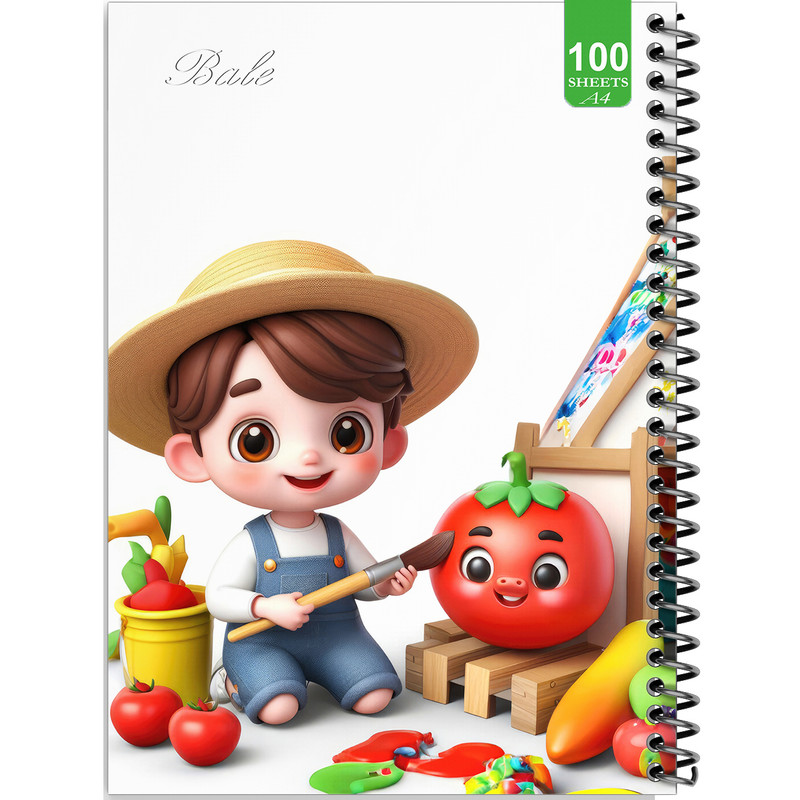 دفتر نقاشی 100 برگ بله مدل رحلی طرح فانتزی اتاق کودک کد A4-N400