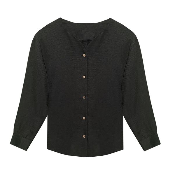 شومیز آستین بلند یقه گرد زنانه مدل 2507