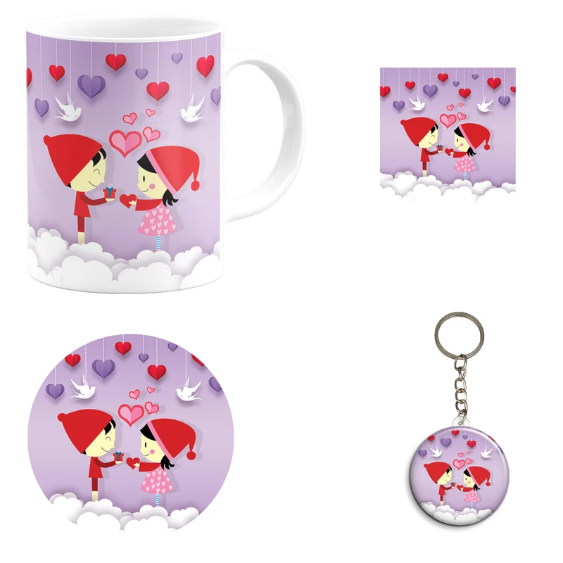 ست هدیه ماگ طرح عشق مدل عاشقانه کد A7 مجموعه 4 عددی