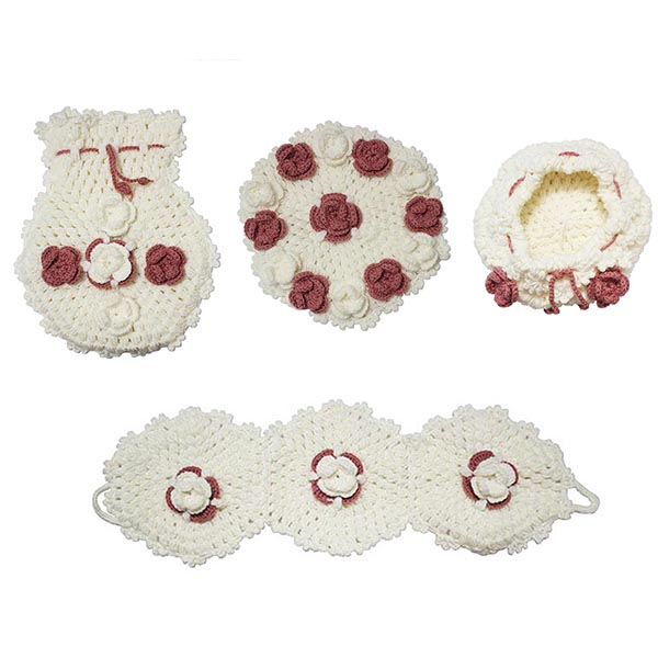 ست لیف حمام مدل گل مجموعه چهار عددی