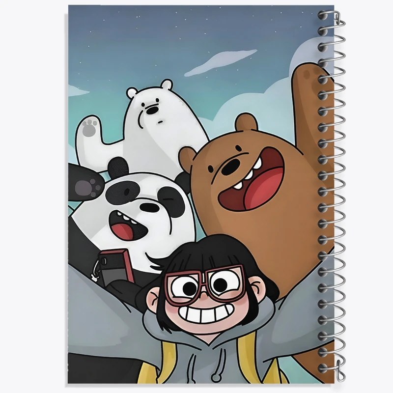 دفتر ژورنال نویسی 50 برگ خندالو مدل نقطه ای طرح سه خرس کله پوک کد F5963