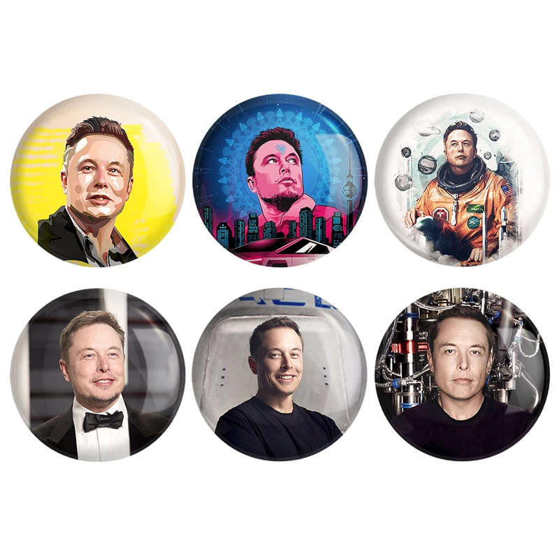مگنت خندالو طرح ایلان ماسک Elon Musk کد 411B مجموعه 6 عددی
