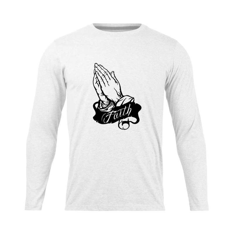 تی شرت آستین بلند مردانه مدل faith_N1_0491 رنگ سفید