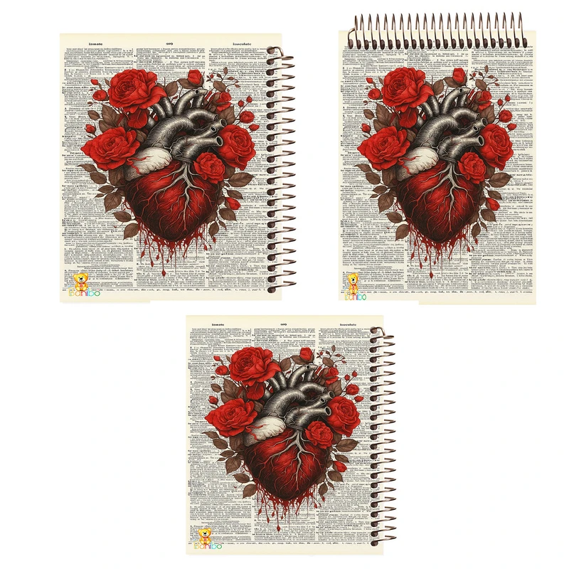 دفتر 100 برگ بانیبو مدل قلب کد 2743 مجموعه 3 عددی