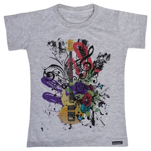 تی شرت آستین کوتاه پسرانه 27 مدل Guitar Flower کد MH779