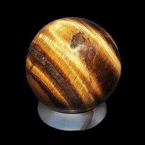 سنگ راف مدل گوی چشم ببر کد 4-89 به همراه حلقه پایه عقیق
