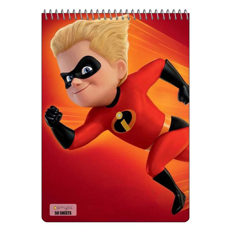 دفتر نقاشی 50 برگ سیمی کارنیکا طرح شگفت انگیزان مدل The Incredibles کد 57559