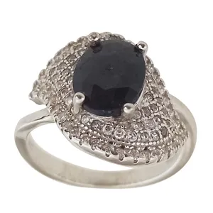 انگشتر نقره زنانه سلین کالا مدل یاقوت کبود ce-za126