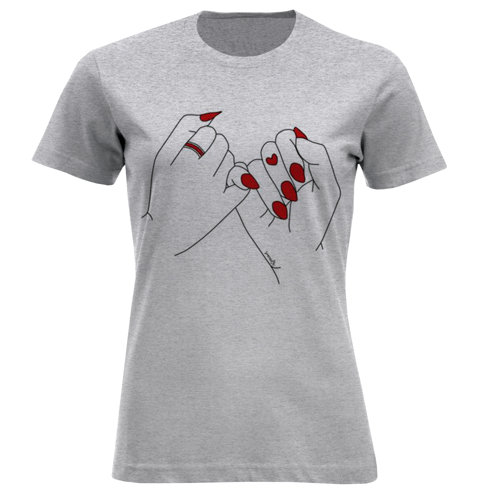 تی شرت آستین کوتاه زنانه مدل دست F1506