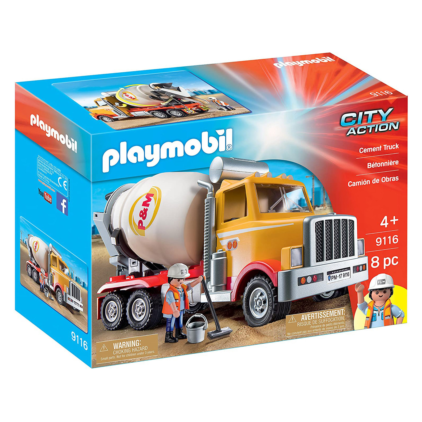 ساختنی پلی موبیل مدل Cement truck 9116