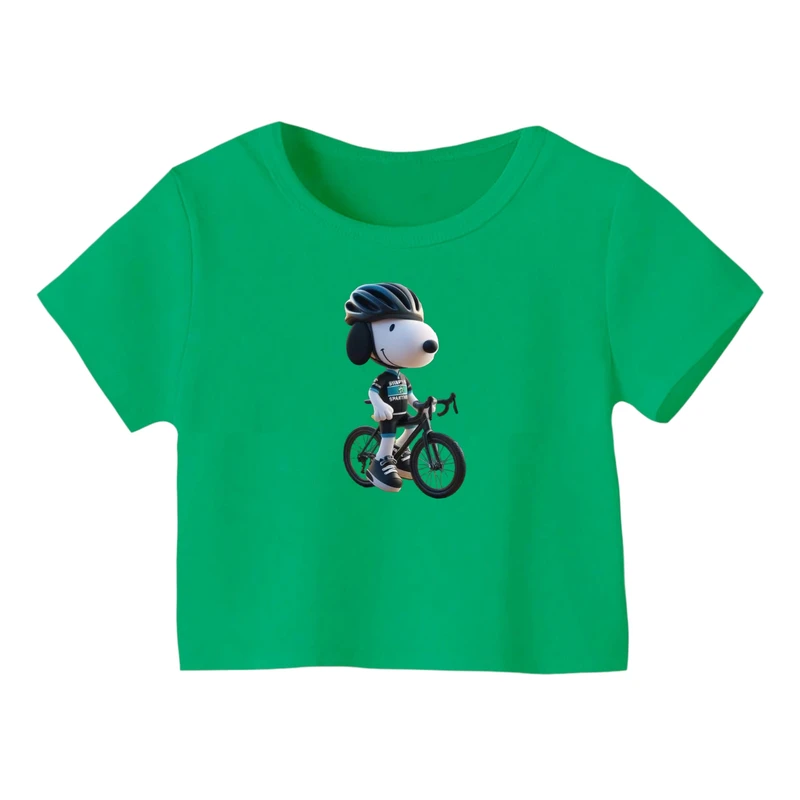 کراپ‌ تی‌شرت آستین کوتاه زنانه مدل اسنوپی کد ۴۹