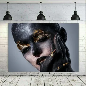 تابلو بوم طرح آرایشگاه زنانه مدل چهره سیاه کد SDB2049