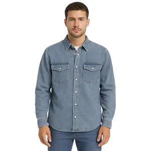 پیراهن آستین بلند یقه برگردان مردانه جوتی جینز کد 3030206