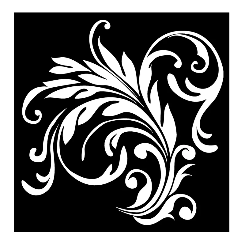 شابلون باتیس آرت طرح گل و بوته کد 639