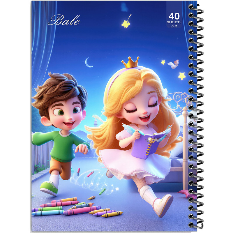 دفتر نقاشی 40 برگ انتشارات بله طرح دخترانه کد A4-K463