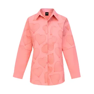 شومیز آستین بلند یقه برگردان زنانه مدل قلبی قلبی