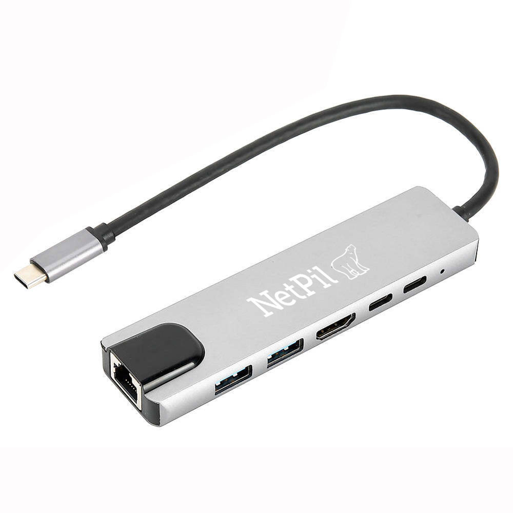 هاب 6 پورت USB-C نت پیل مدل netpil-8029
