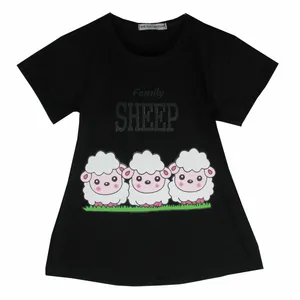 تی شرت آستین کوتاه زنانه مدل بره ناقلا رنگ مشکی