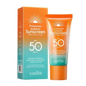 کرم ضد آفتاب بدون رنگ سادور SPF 50 مدل PI محافظ UVA ،UVB و PA+++، ضد حساسیت، ضد چروک و ضد پیری، مناسب انواع پوست‌  وزن 50 گرم