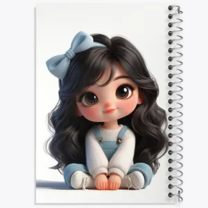 دفتر مشق 100 برگ خندالو طرح دخترانه کیوت کد F7246