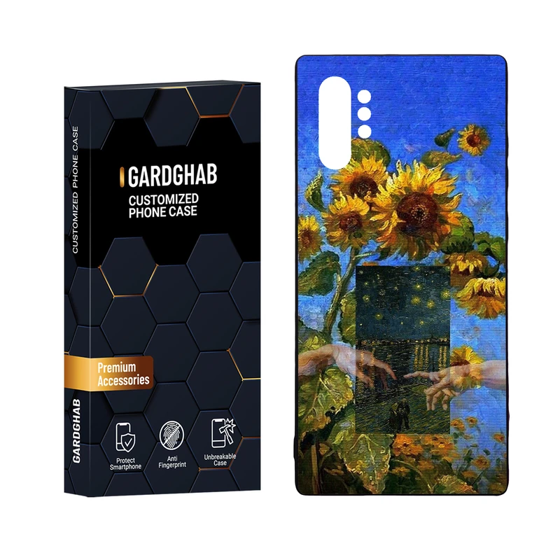 کاور گارد قاب مدل دور ژله ای پشت گلس هنری مناسب برای گوشی موبایل سامسونگ Galaxy Note 10 Plus