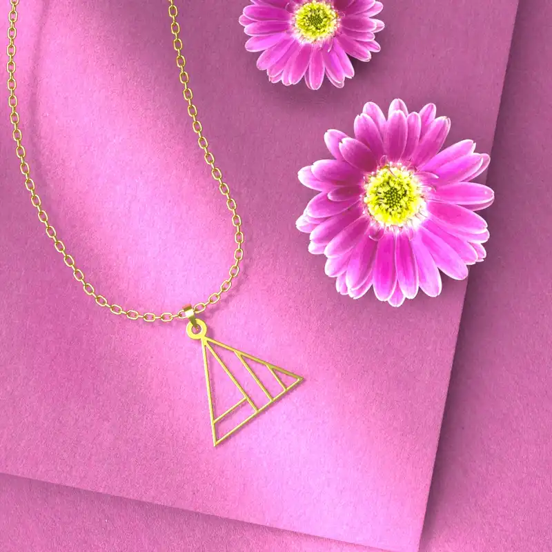 گردنبند طلا 18 عیار زنانه مدوپد مدل مثلث کد F3-1-1021