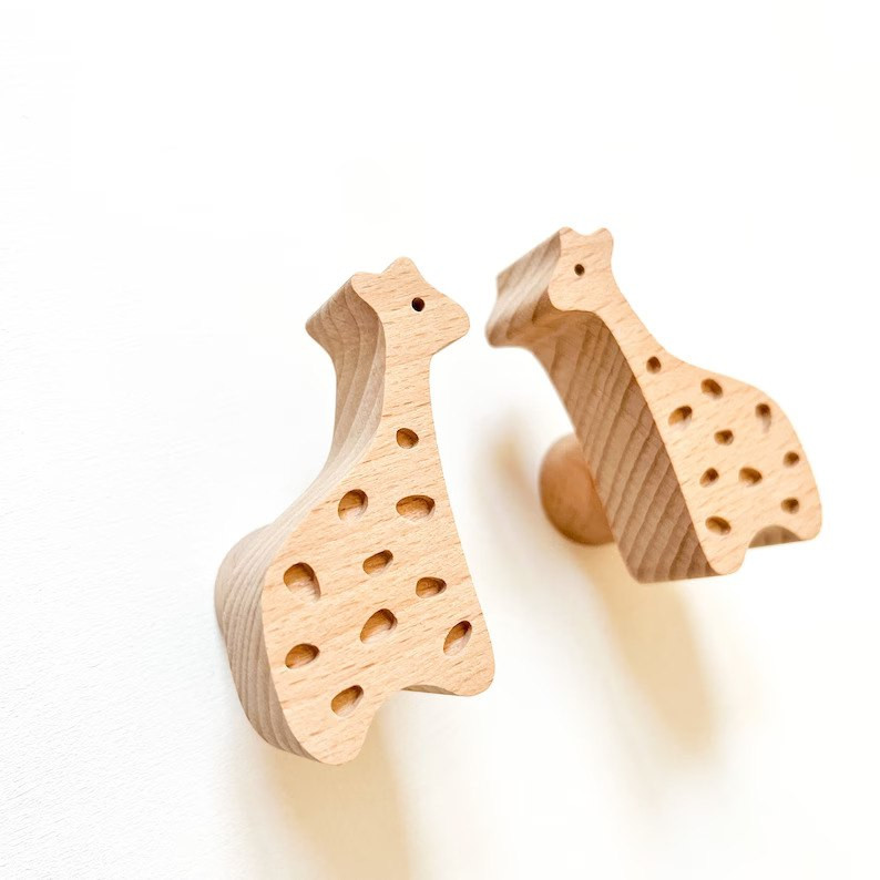 دستگیره کمد مدل کودک طرح حیوانات جنگل کد WTL205 مجموعه 4 عددی