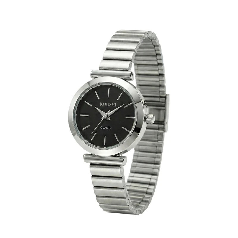 ساعت مچی عقربه‌ای کوارتز زنانه کوشی  مدل لوکس اسپرت بند استیل طرح کرکره ای کد K005