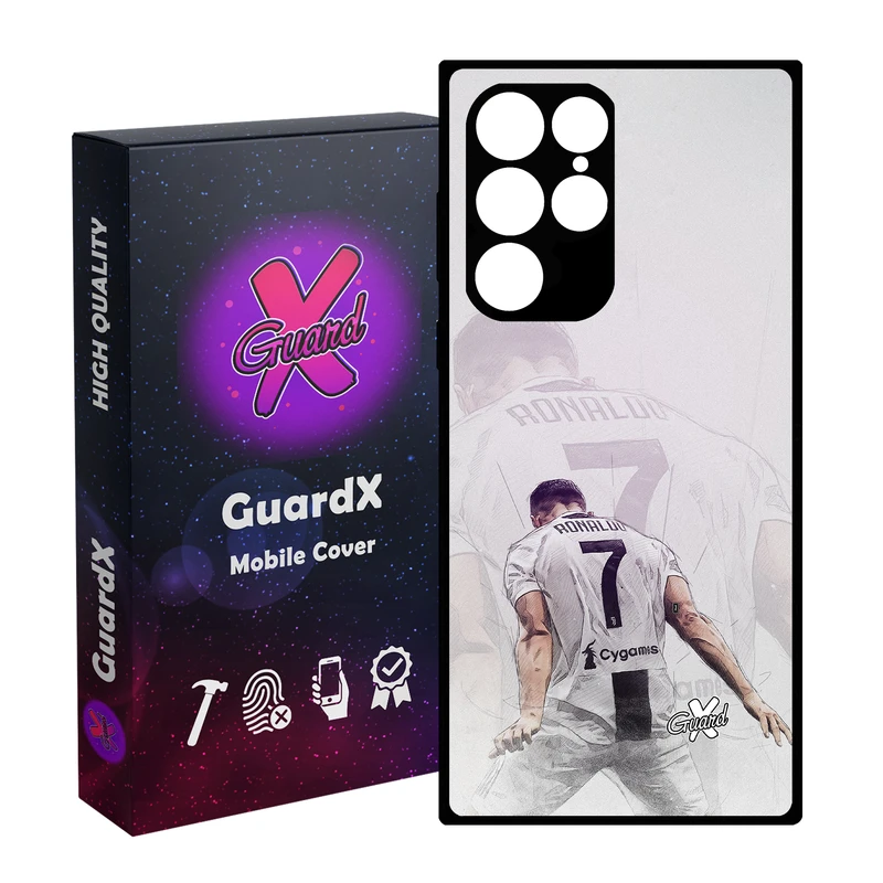 کاور گارد ایکس طرح CR7 مدل Glass10189 مناسب برای گوشی موبایل سامسونگ Galaxy S23 Ultra
