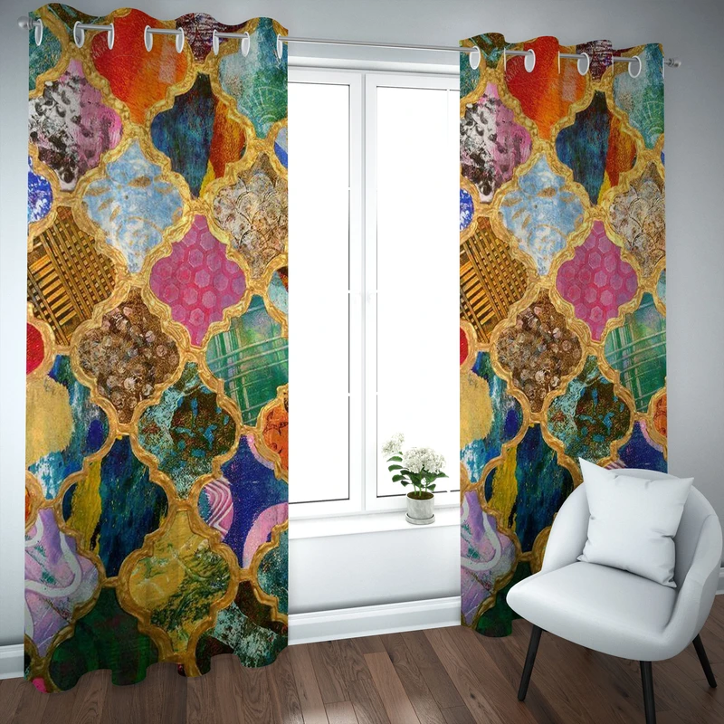 پرده مدل چاپی هازان سایز 300×150 سانتی متر 