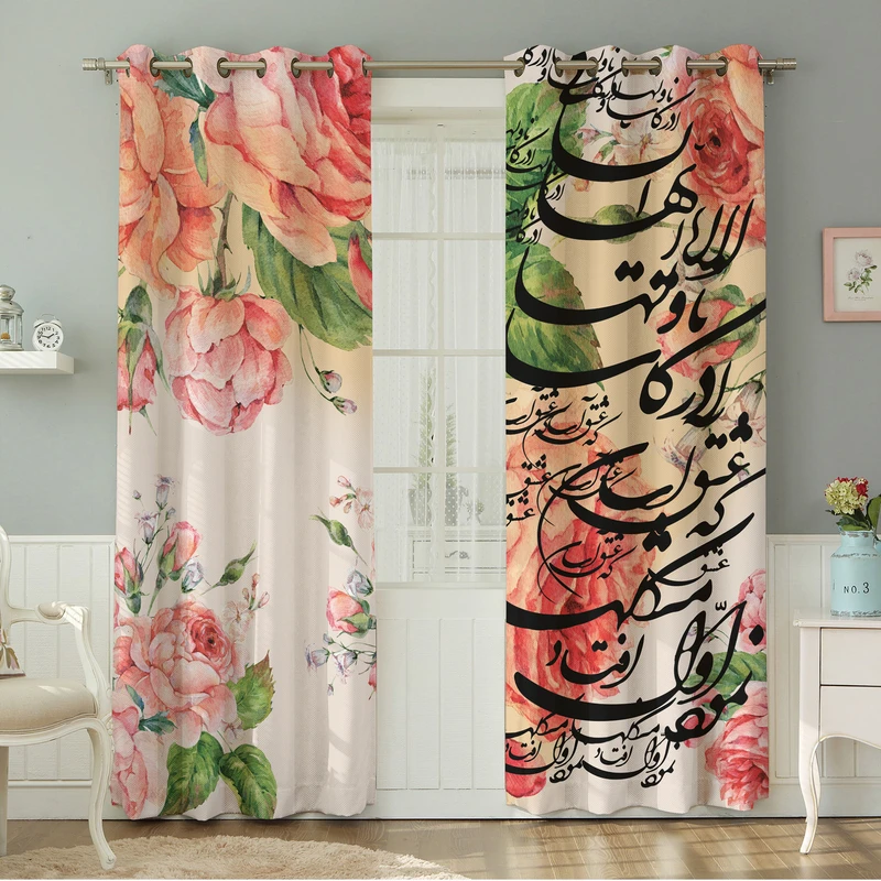 پرده نیروانا طرح  گل مدل مخمل کد 8651 سایز 140×280 سانتی متر