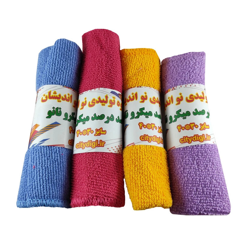 دستمال آشپزخانه مدل میکروفایبر مجموعه 4 عددی