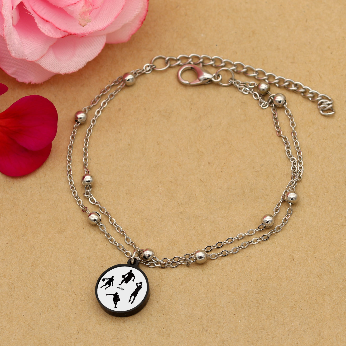 پابند زنانه ناکسیگو مدل شب تاب طرح بسکتبال کد LB7399