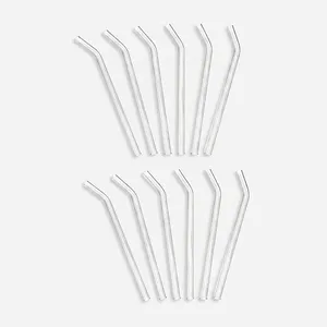 نی نوشیدنی مدل شیشه ای کد A12 مجموعه 12 عددی