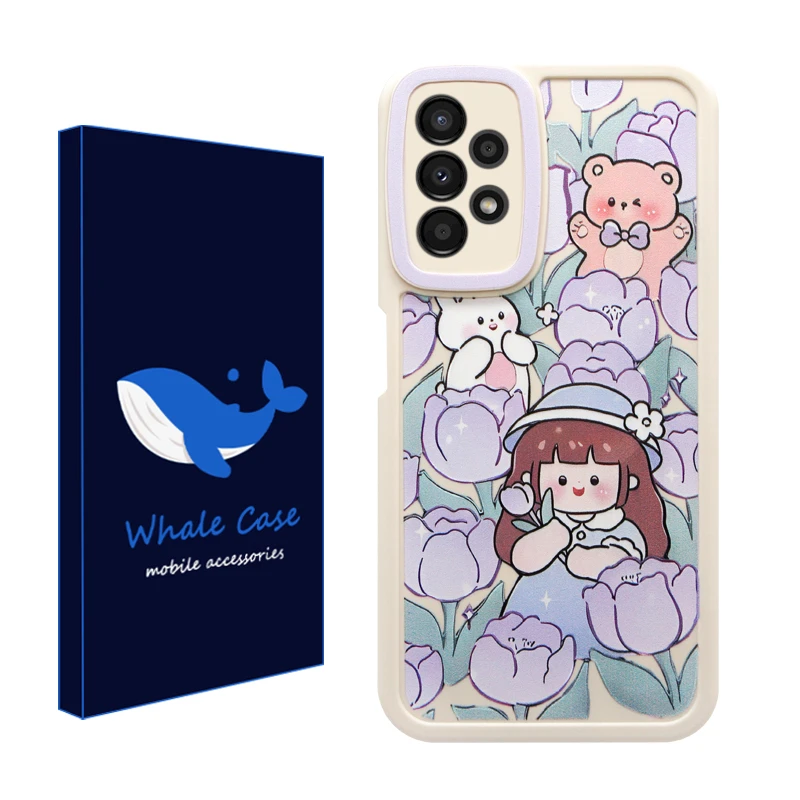 کاور وال کیس مدل دختر و باغ لاله مناسب برای گوشی موبایل سامسونگ Galaxy A13 4G