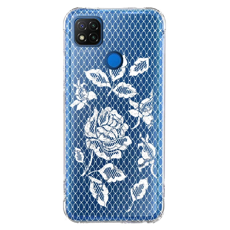  کاور مگافون طرح گل مدل C43-W مناسب برای گوشی موبایل شیائومی Redmi 9C / 9C NFC