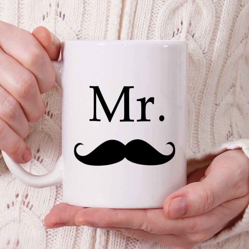 ماگ ناریکو طرح فانتزی مدل ست عاشقانه Mr  Mrs کد 02 مجموعه دو عددی