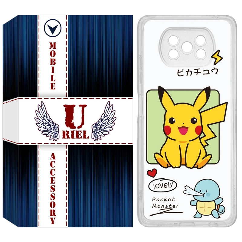 کاور یوریل مدل Clear کد 28 طرح پوکمون مناسب برای گوشی موبایل شیائومی Poco X3 / X3 Pro / X3 NFC