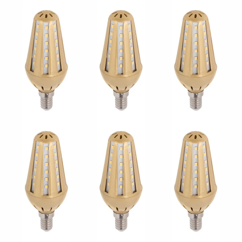 لامپ شمعی بلالی 6 وات رهنما راه صدرا مدل ZB48 بدنه طلائی پایه E14 بسته 6 عددی