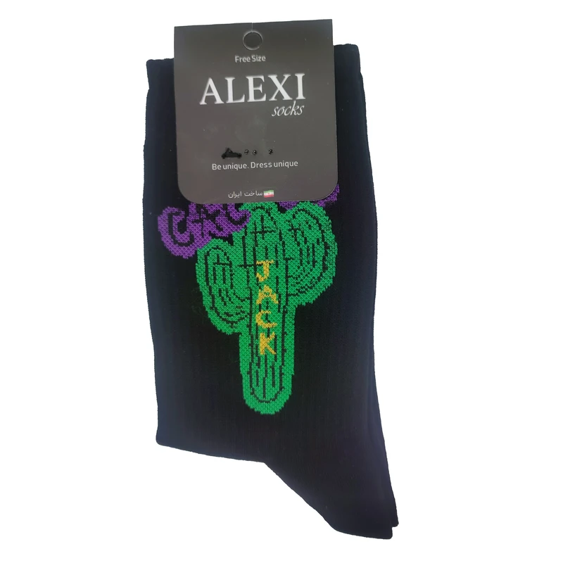 جوراب ساق بلند مدل طرح کاکتوس کد SC003