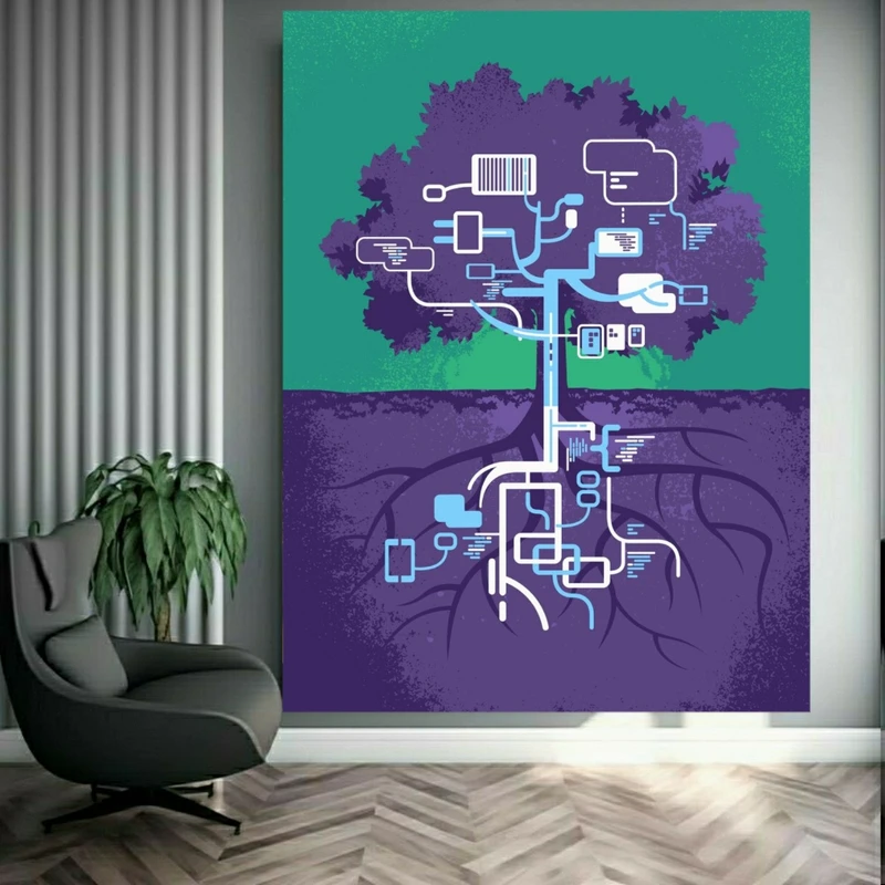  پوستر طرح درخت مدل ریشه ایی کد FB105878