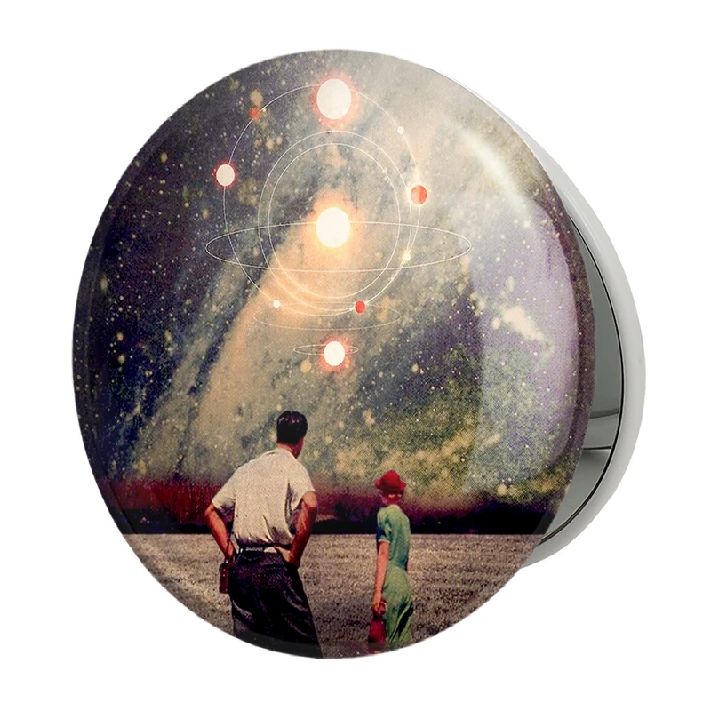 آینه جیبی خندالو طرح کهکشان مدل تاشو کد 25385 