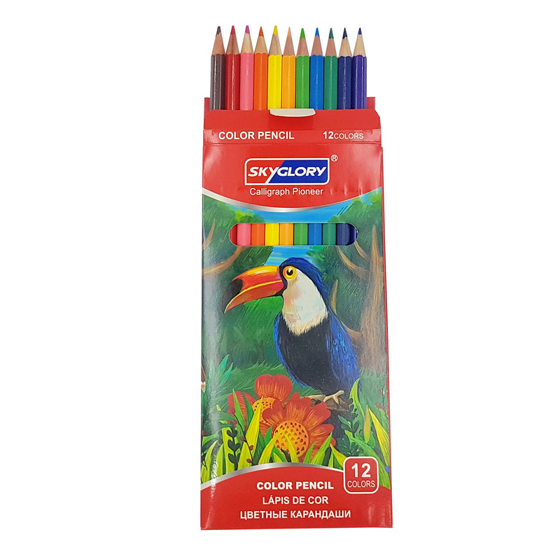 مداد رنگی 12 رنگ اسکای گلری مدل SG-8712