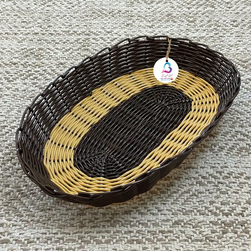 سبد نان حصیر بافی کلبه بلوط مدل آذین