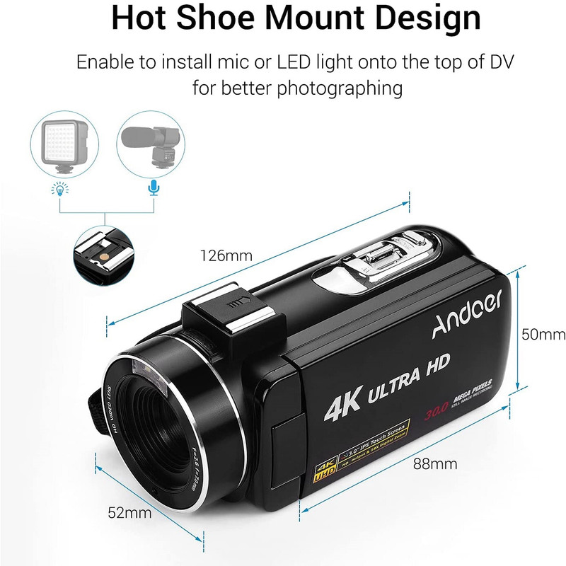 دوربین فیلم برداری اندیر مدل DV 4K Ultra HD 3