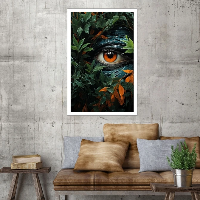 تابلو نوری بکلیت طرح گرافیکی طبیعت و چشم مدل W-MID-17671