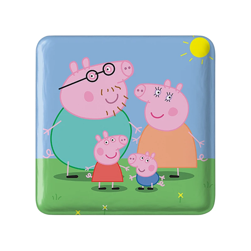 مگنت خندالو طرح خانواده پپا پیگ انیمیشن پپا پیگ Peppa pig  مدل مربعی کد 22070