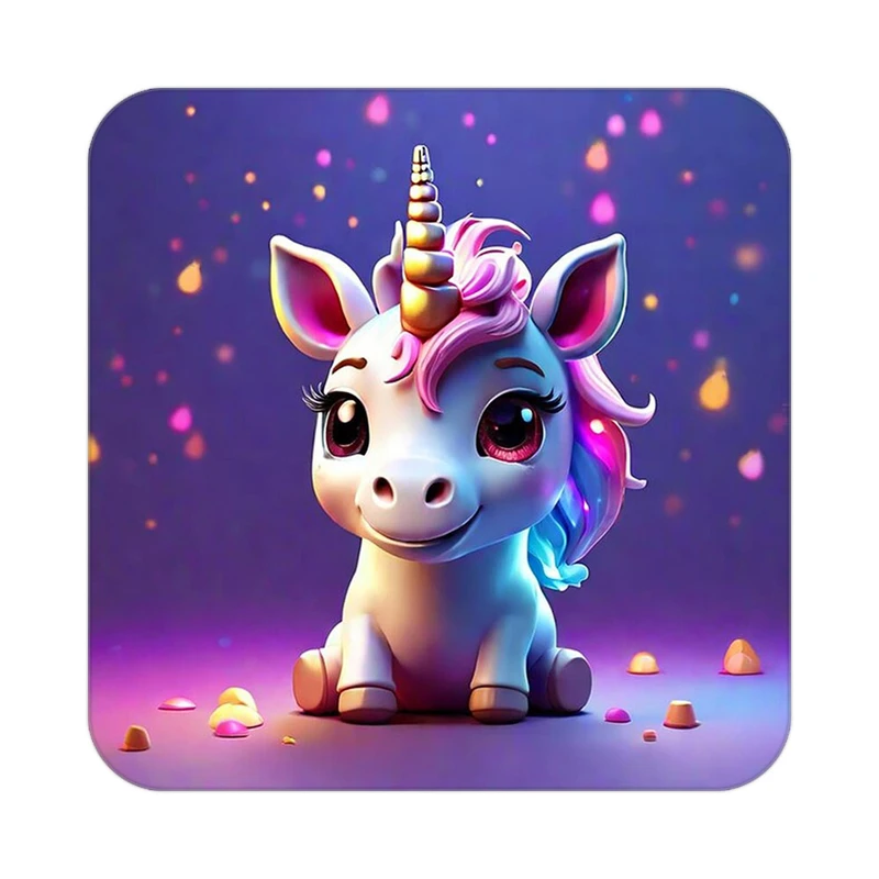 زیر لیوانی کاکتی طرح اسب تک شاخ و یونیکورن مدل mp30886